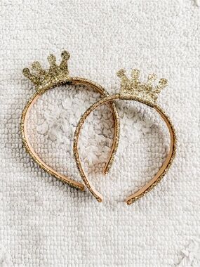 Gold Glitter Crown Headband for Kids